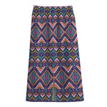 Native American Navajo Tribal Print Cotton Front Slit Maxi Skirt