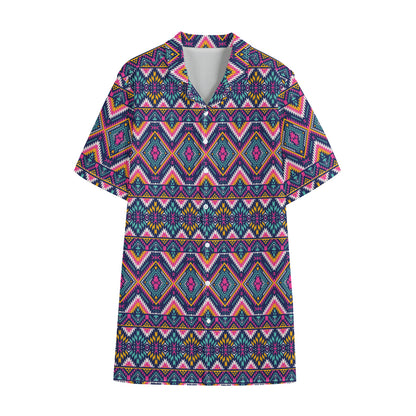Native American Navajo Tribal Print Cotton Hawaiian Shirt