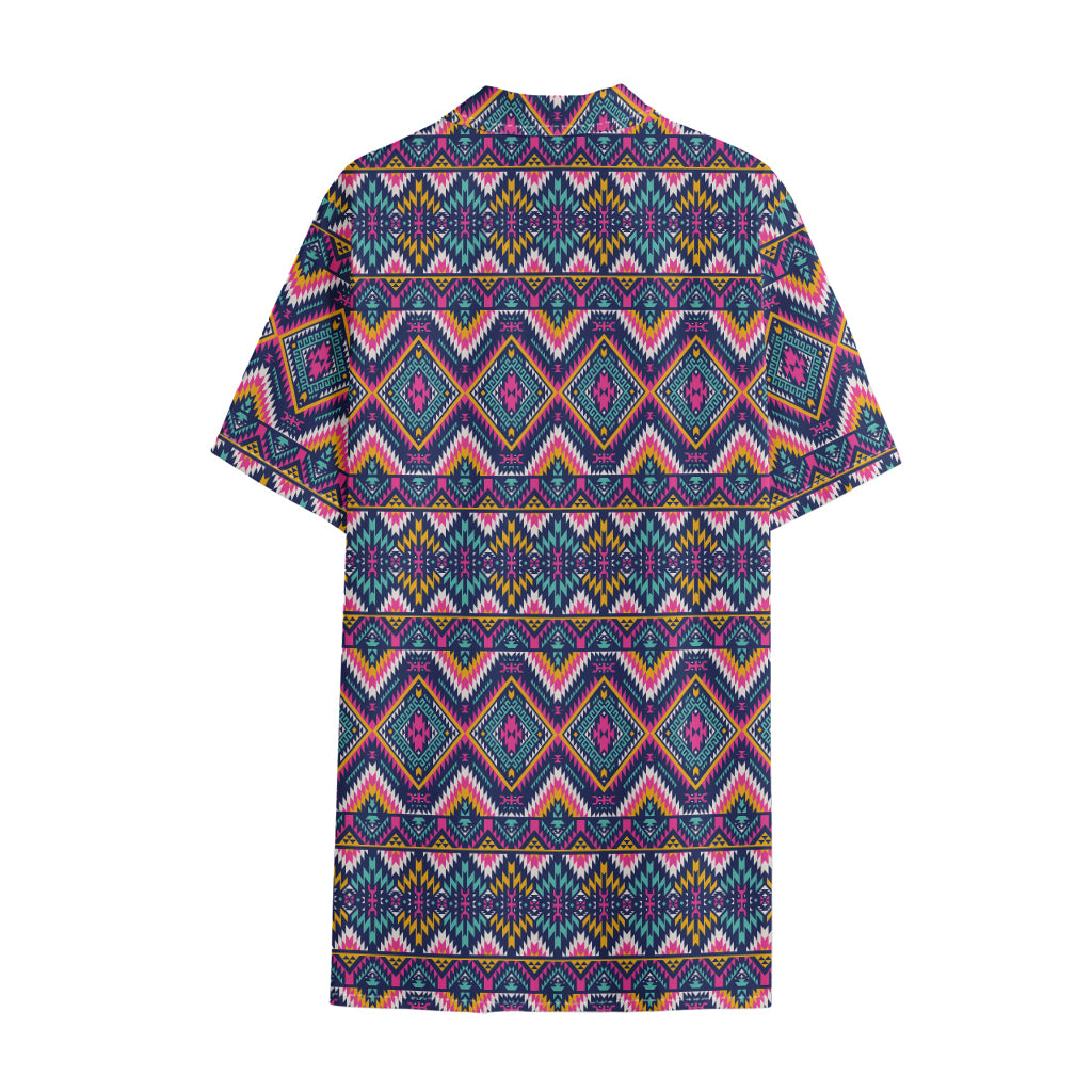 Native American Navajo Tribal Print Cotton Hawaiian Shirt