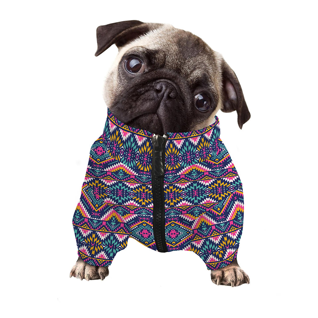 Native American Navajo Tribal Print Dog Zip Up Jacket
