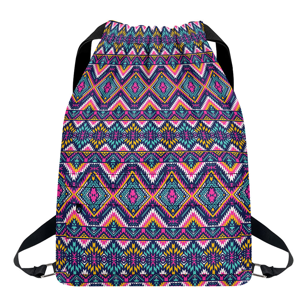 Native American Navajo Tribal Print Drawstring Backpack