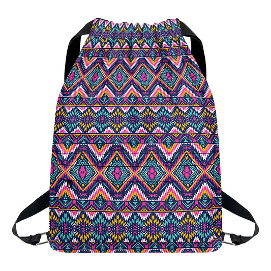 Native American Navajo Tribal Print Drawstring Backpack