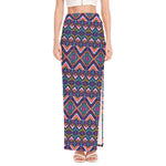 Native American Navajo Tribal Print High Slit Maxi Skirt