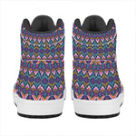 Native American Navajo Tribal Print High Top Leather Sneakers