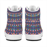 Native American Navajo Tribal Print High Top Leather Sneakers