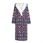 Native American Navajo Tribal Print Hooded Bathrobe