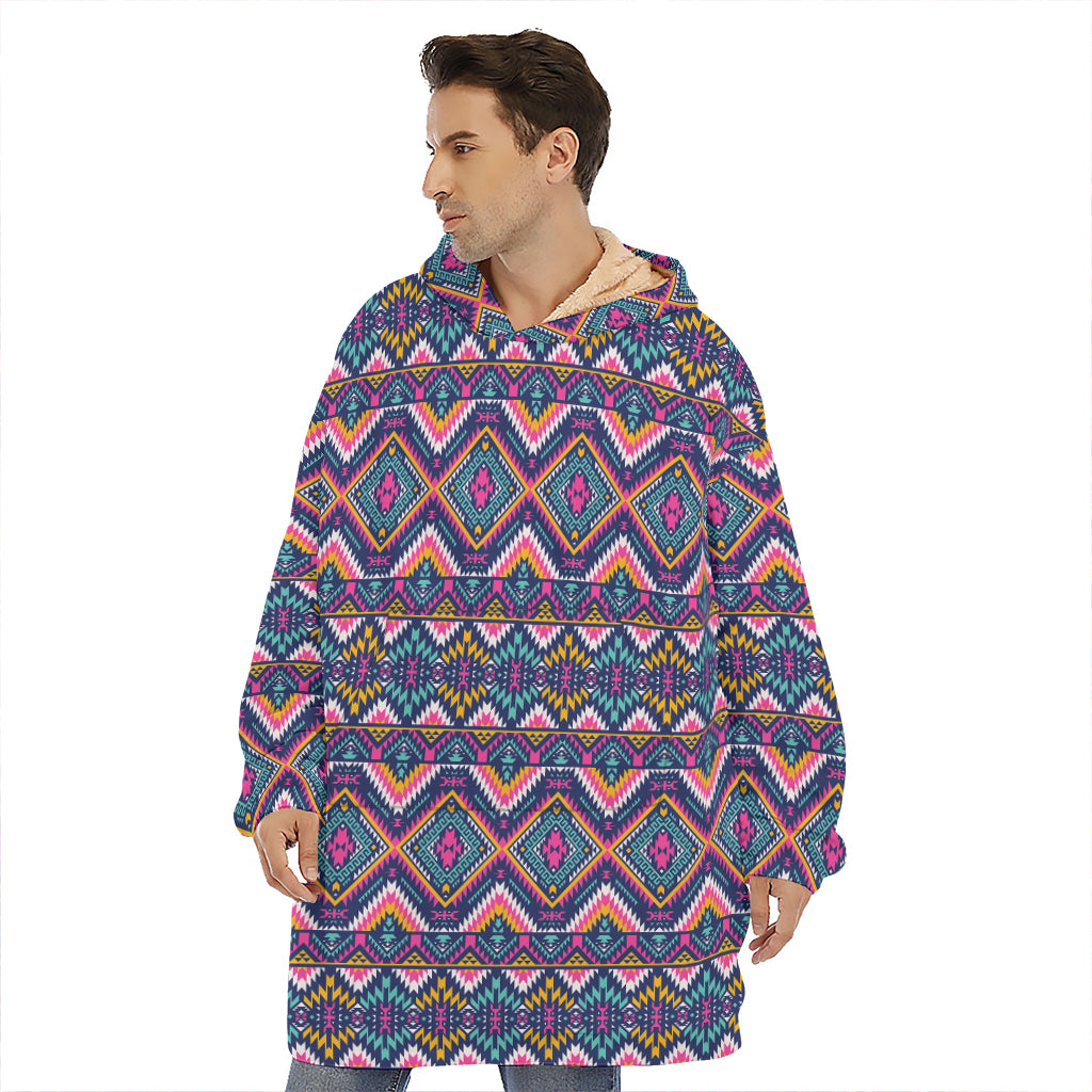Native American Navajo Tribal Print Hoodie Blanket