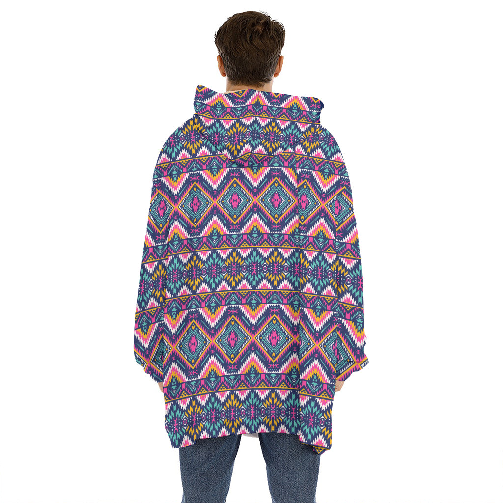Native American Navajo Tribal Print Hoodie Blanket
