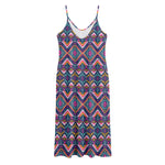 Native American Navajo Tribal Print Jersey Midi Cami Dress