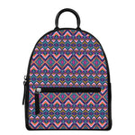 Native American Navajo Tribal Print Leather Backpack