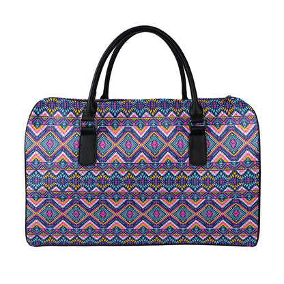 Native American Navajo Tribal Print Leather Duffle Bag