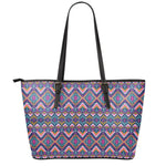 Native American Navajo Tribal Print Leather Tote Bag