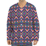 Native American Navajo Tribal Print Long Sleeve Baseball Jersey