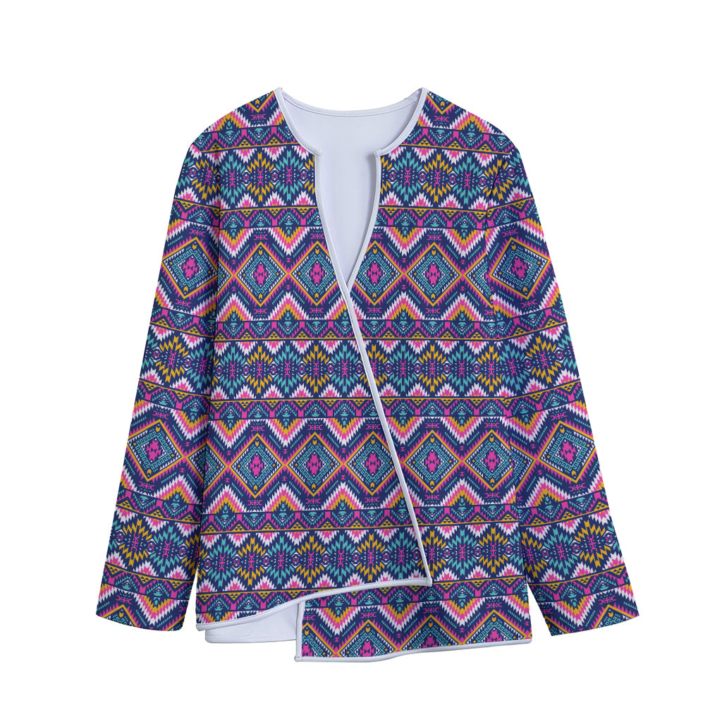 Native American Navajo Tribal Print Long Sleeve Short Coat