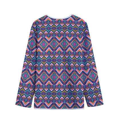 Native American Navajo Tribal Print Long Sleeve Short Coat
