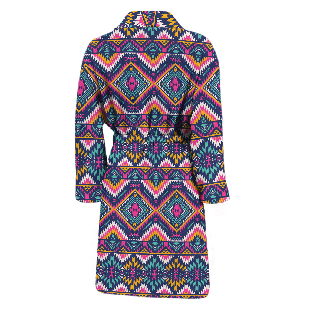 Native American Navajo Tribal Print Men's Bathrobe