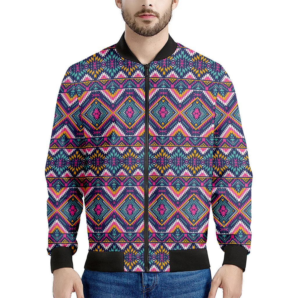 Native American Navajo Tribal Print Men's Bomber Jacket