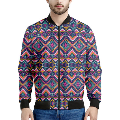 Native American Navajo Tribal Print Men's Bomber Jacket