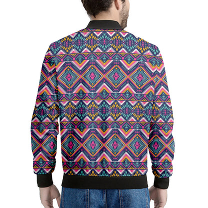 Native American Navajo Tribal Print Men's Bomber Jacket