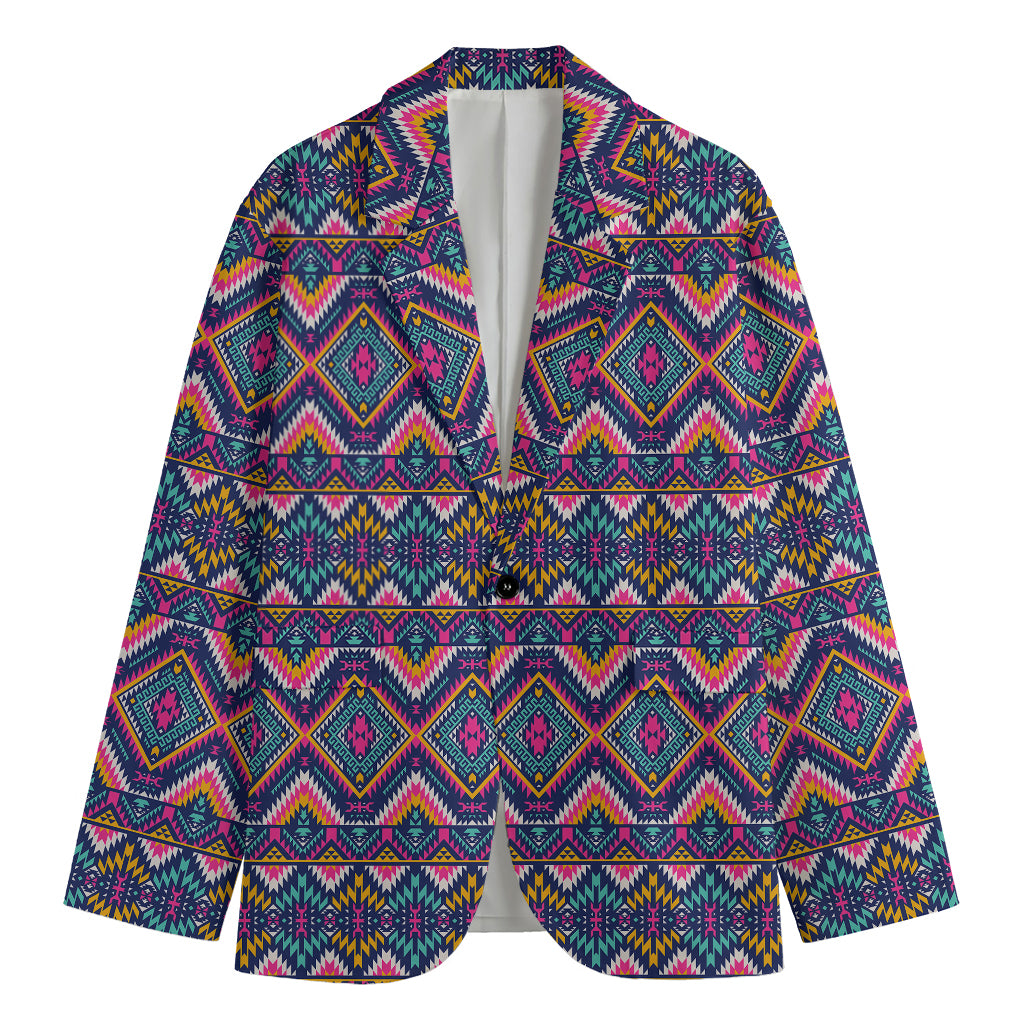Native American Navajo Tribal Print Men's Cotton Blazer