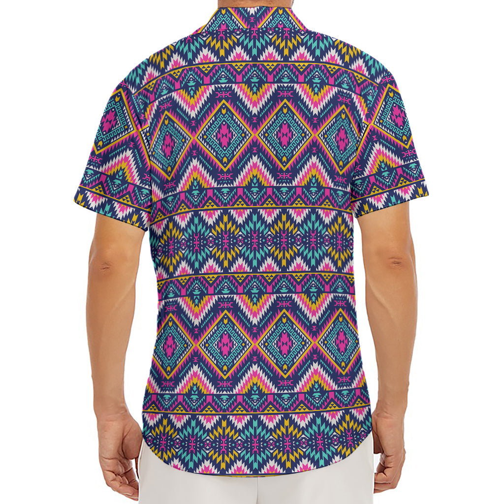 Native American Navajo Tribal Print Men's Deep V-Neck Shirt