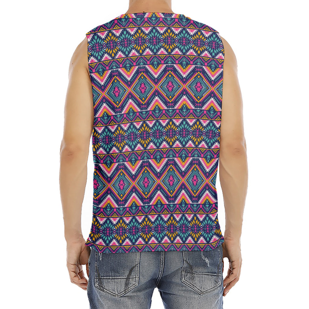 Native American Navajo Tribal Print Men's Fitness Tank Top