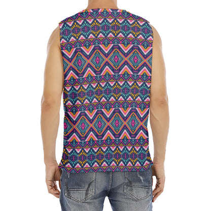 Native American Navajo Tribal Print Men's Fitness Tank Top