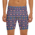Native American Navajo Tribal Print Men's Long Boxer Briefs