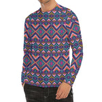 Native American Navajo Tribal Print Men's Long Sleeve Rash Guard