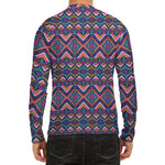 Native American Navajo Tribal Print Men's Long Sleeve Rash Guard