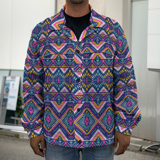 Native American Navajo Tribal Print Men's Shirt Jacket