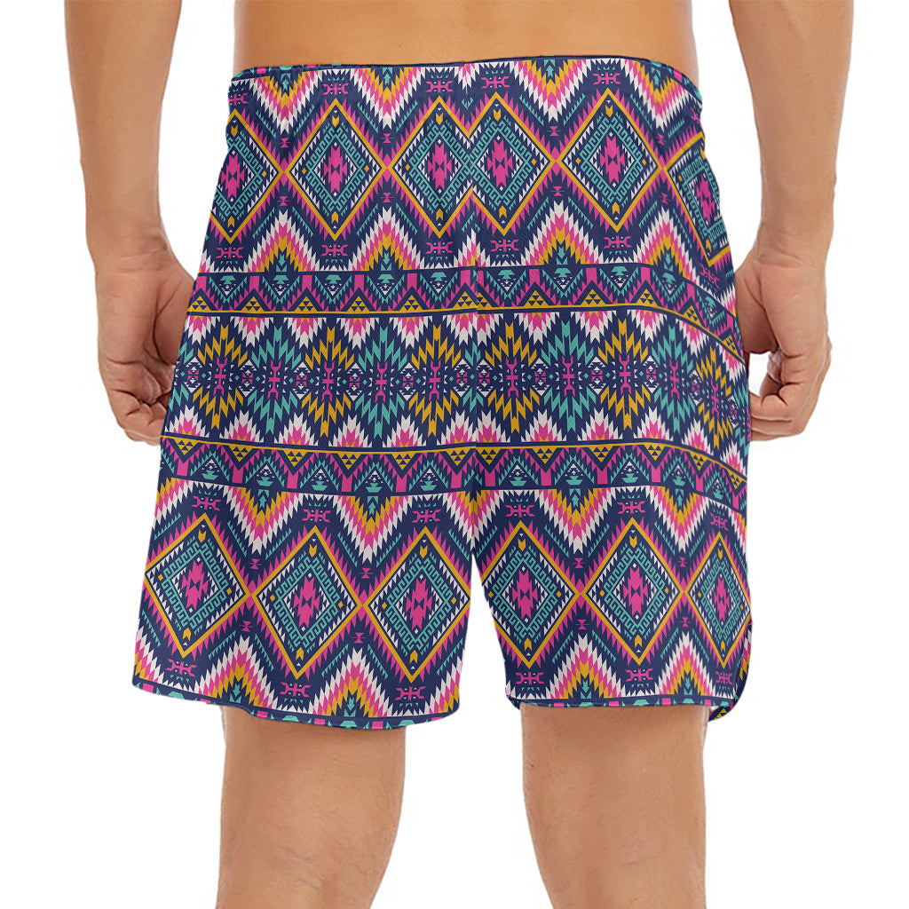 Native American Navajo Tribal Print Men's Split Running Shorts