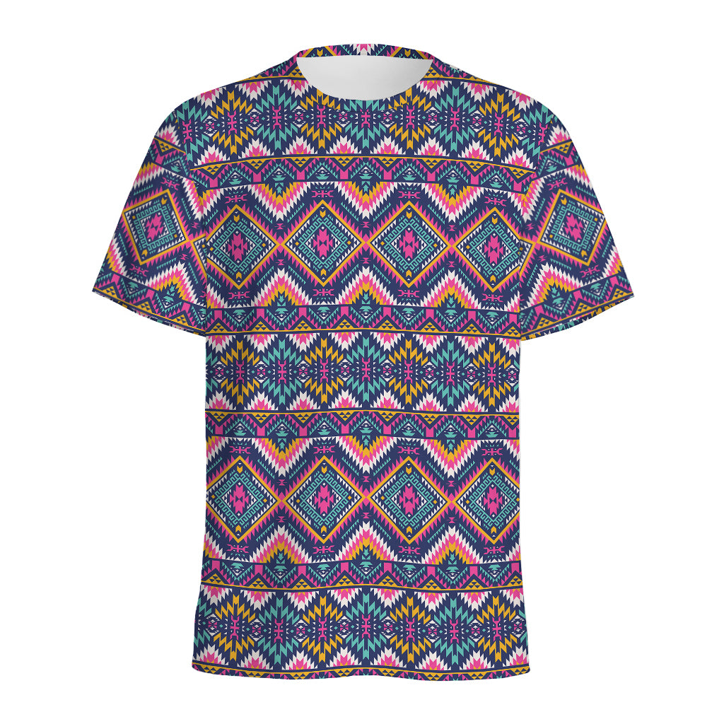 Native American Navajo Tribal Print Men's Sports T-Shirt