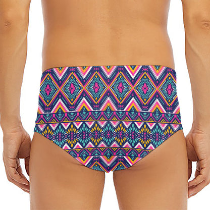 Native American Navajo Tribal Print Men's Triangle Swim Briefs