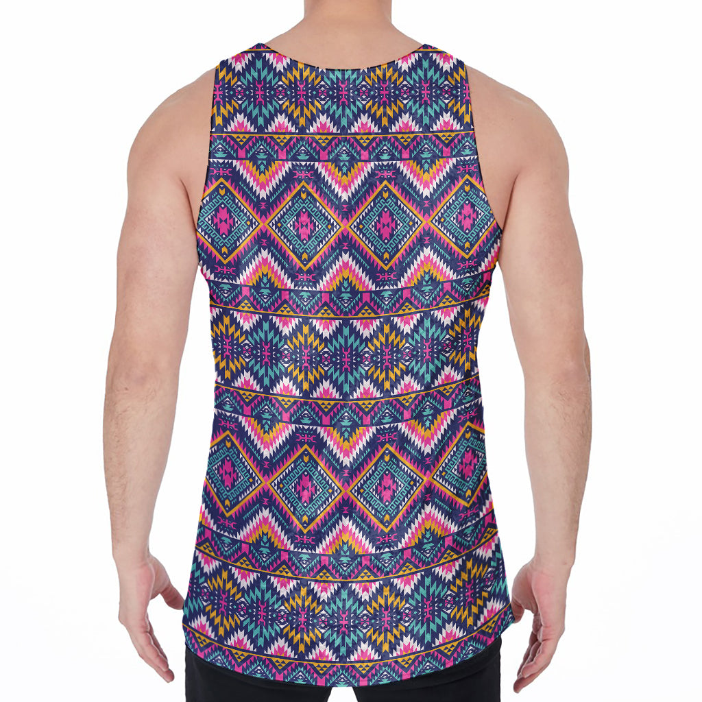 Native American Navajo Tribal Print Men's Velvet Tank Top