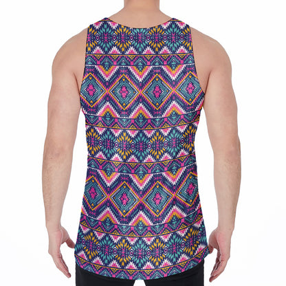 Native American Navajo Tribal Print Men's Velvet Tank Top