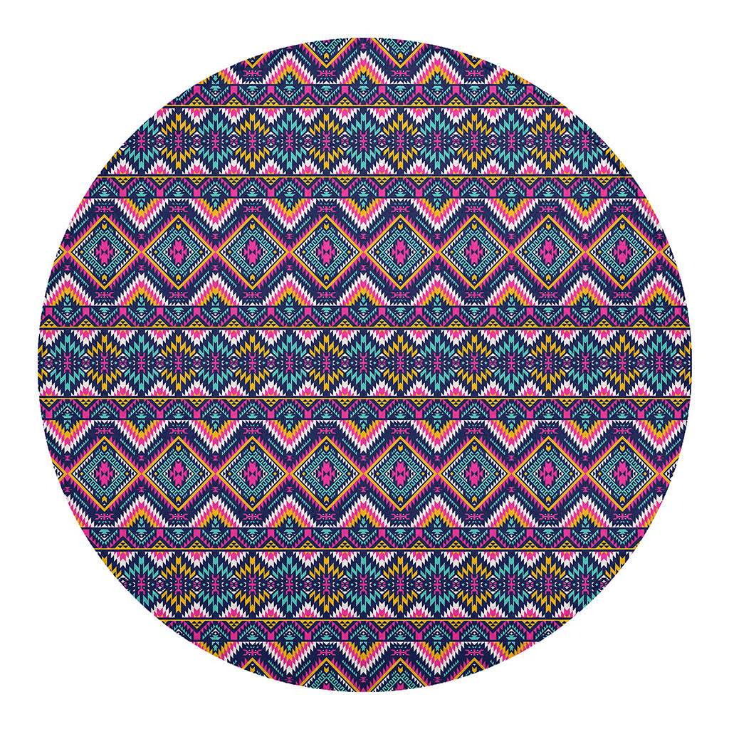 Native American Navajo Tribal Print Round Blanket
