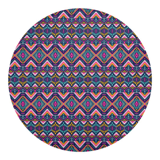 Native American Navajo Tribal Print Round Blanket