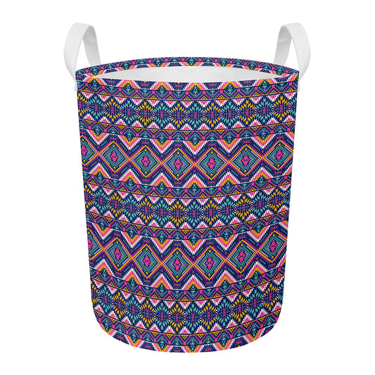 Native American Navajo Tribal Print Round Laundry Basket