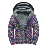 Native American Navajo Tribal Print Sherpa Lined Zip Up Hoodie