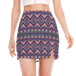 Native American Navajo Tribal Print Side Slit Mini Skirt