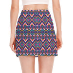 Native American Navajo Tribal Print Side Slit Mini Skirt