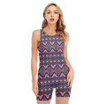 Native American Navajo Tribal Print Sleeveless One Piece Swimsuit