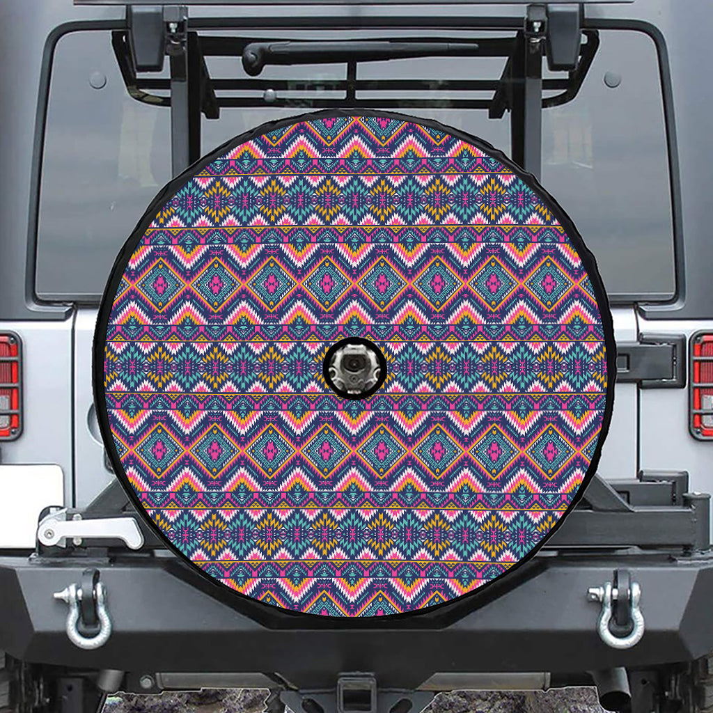 Native American Navajo Tribal Print Tire Cover With Camera Hole