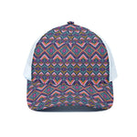 Native American Navajo Tribal Print White Mesh Trucker Cap