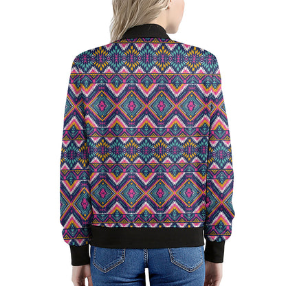 Native American Navajo Tribal Print Women's Bomber Jacket