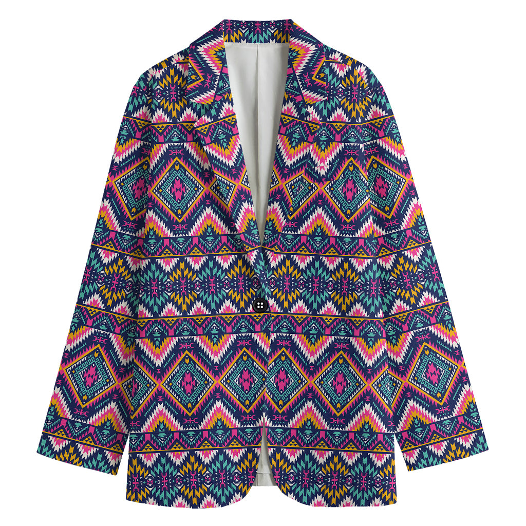 Native American Navajo Tribal Print Women's Cotton Blazer