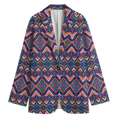 Native American Navajo Tribal Print Women's Cotton Blazer