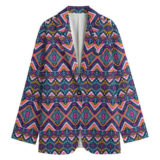 Native American Navajo Tribal Print Women's Cotton Blazer
