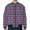 Native American Navajo Tribal Print Zip Sleeve Bomber Jacket